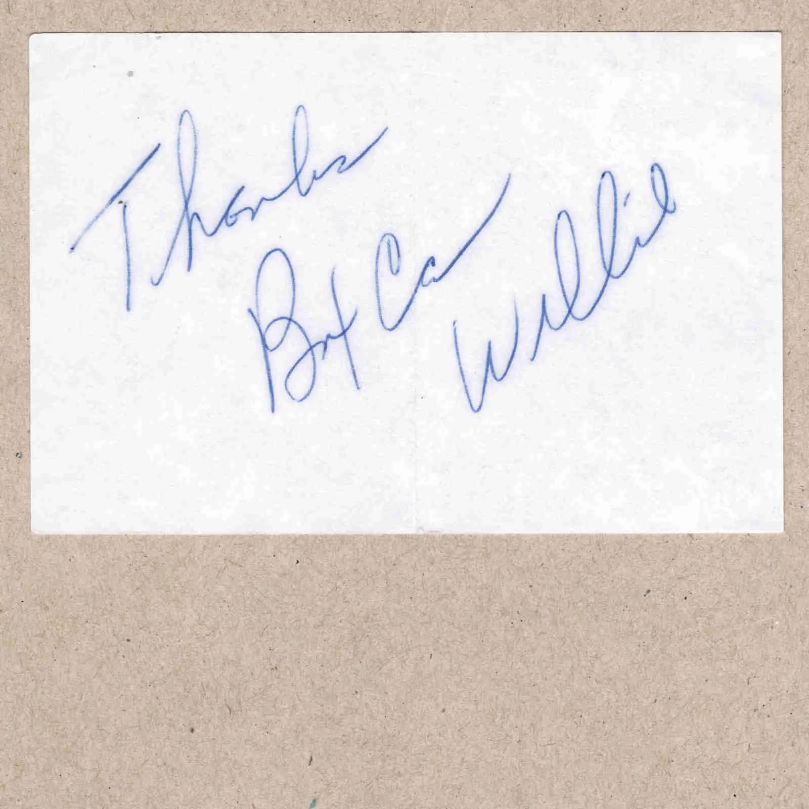 1987 Box Car Willie Signed Autograph w/ Fan Taken 5 x 3.5 OOAK 2 Photo Ticket, изображение 2