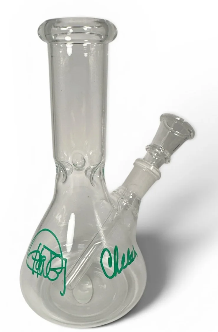 Cheech, Chong — Cheech Marin & Tommy Chong Signed Glass Bong 6" (JSA), image 2