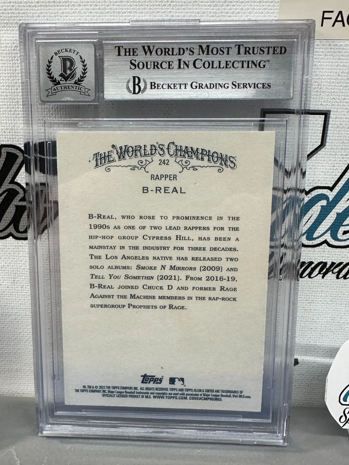 B-REAL CYPRESS HILL KUSH SIGNED AUTOGRAPHED '22 ALLEN GINTER CARD-BECKETT BAS 10, изображение 5