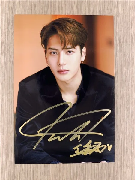 6" Jackson Wang/王嘉尔 Hand Signed Autographed Photo Autographs Collection Original, изображение 4