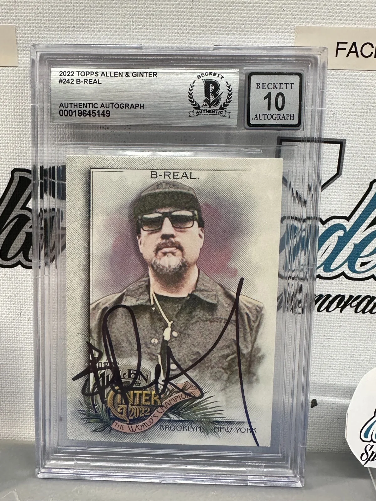 B-REAL CYPRESS HILL KUSH SIGNED AUTOGRAPHED '22 ALLEN GINTER CARD-BECKETT BAS 10, изображение 2