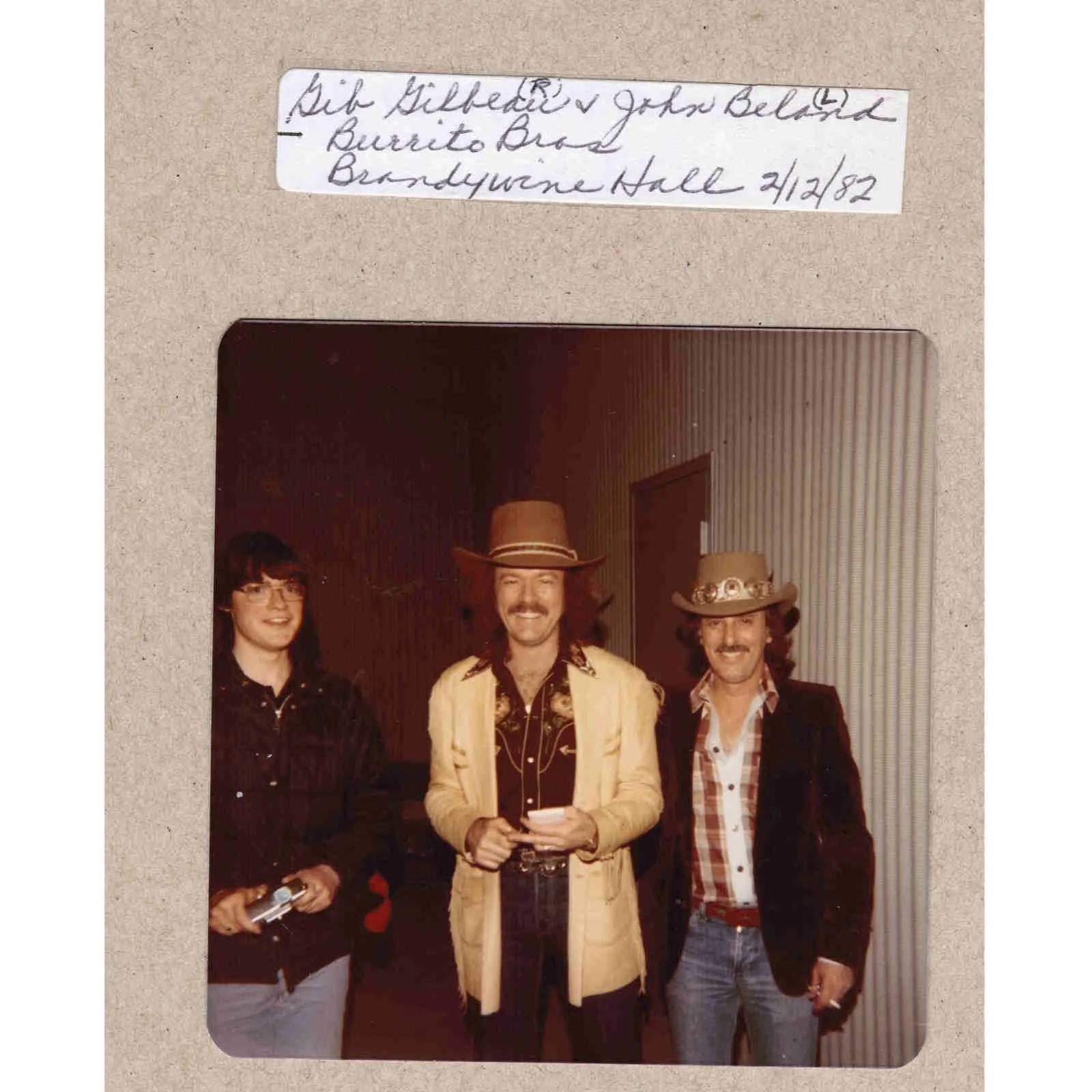 1982 Gib Guilbeau John Beland Burrito Brothers Autograph Fan Taken OOAK Photo, image 2