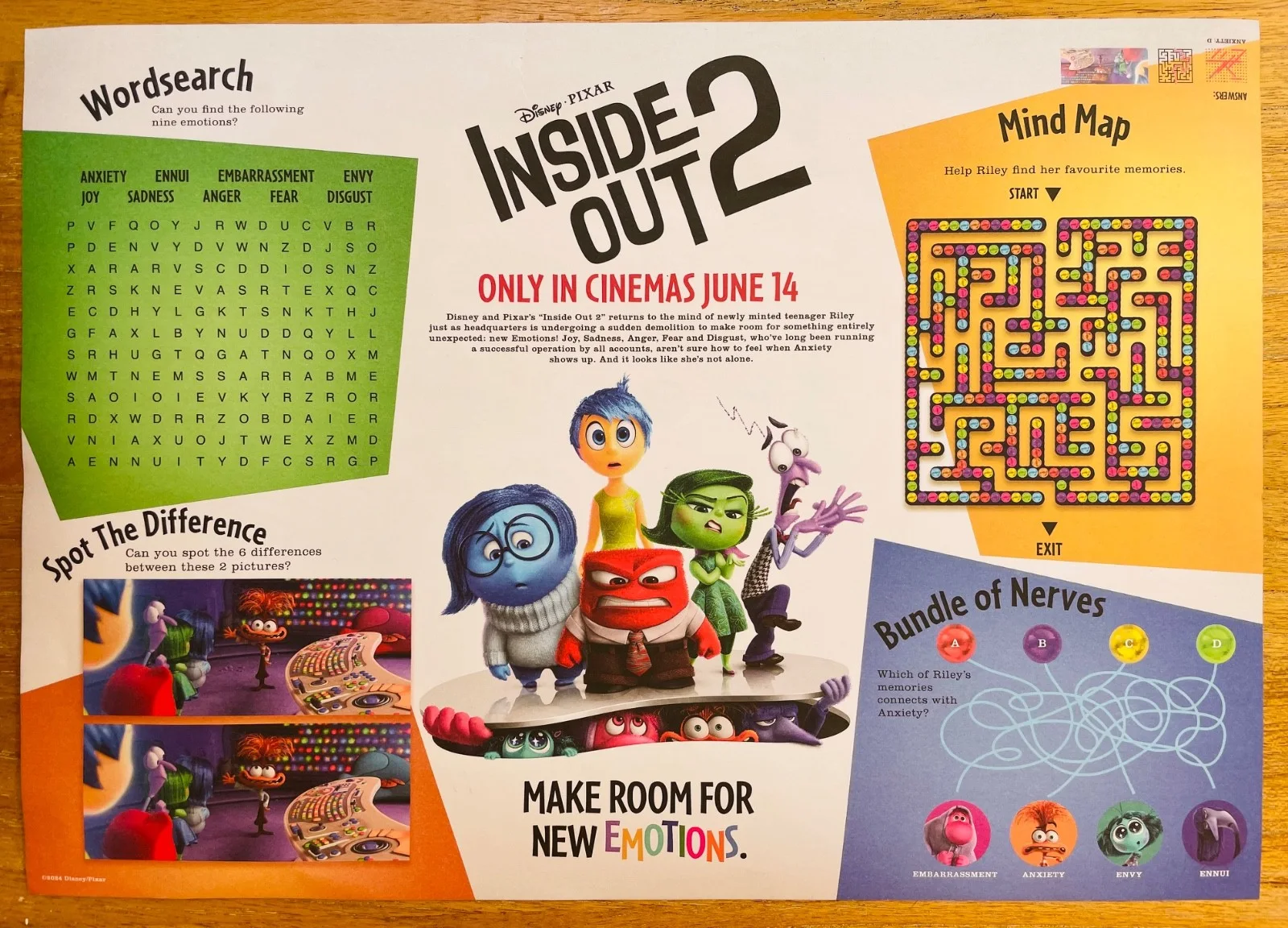 INSIDE OUT 2 - Promo Mini Quad Poster - Disney / Pixar 2024, image 2
