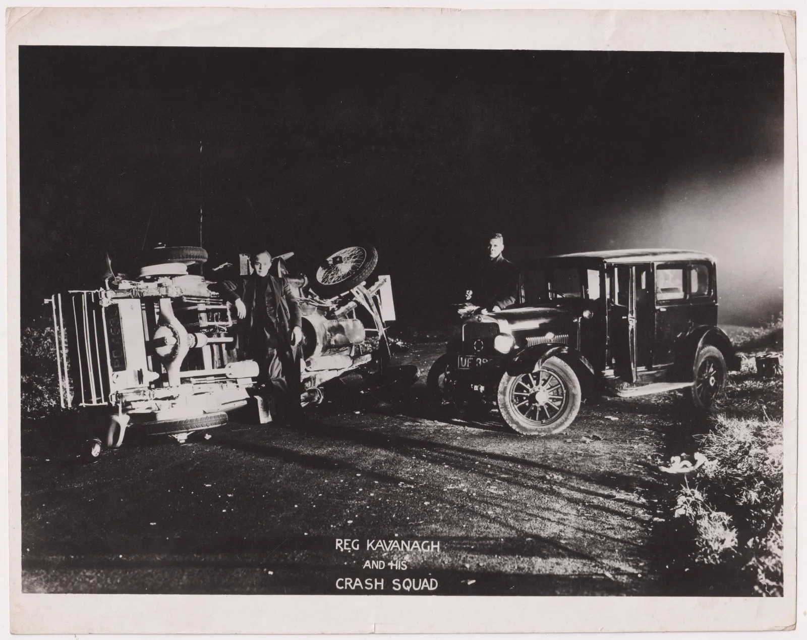 1930s Photo Reg Kavanagh Stuntman Crash Squad Vintage British Film Stunt Scene, изображение 2
