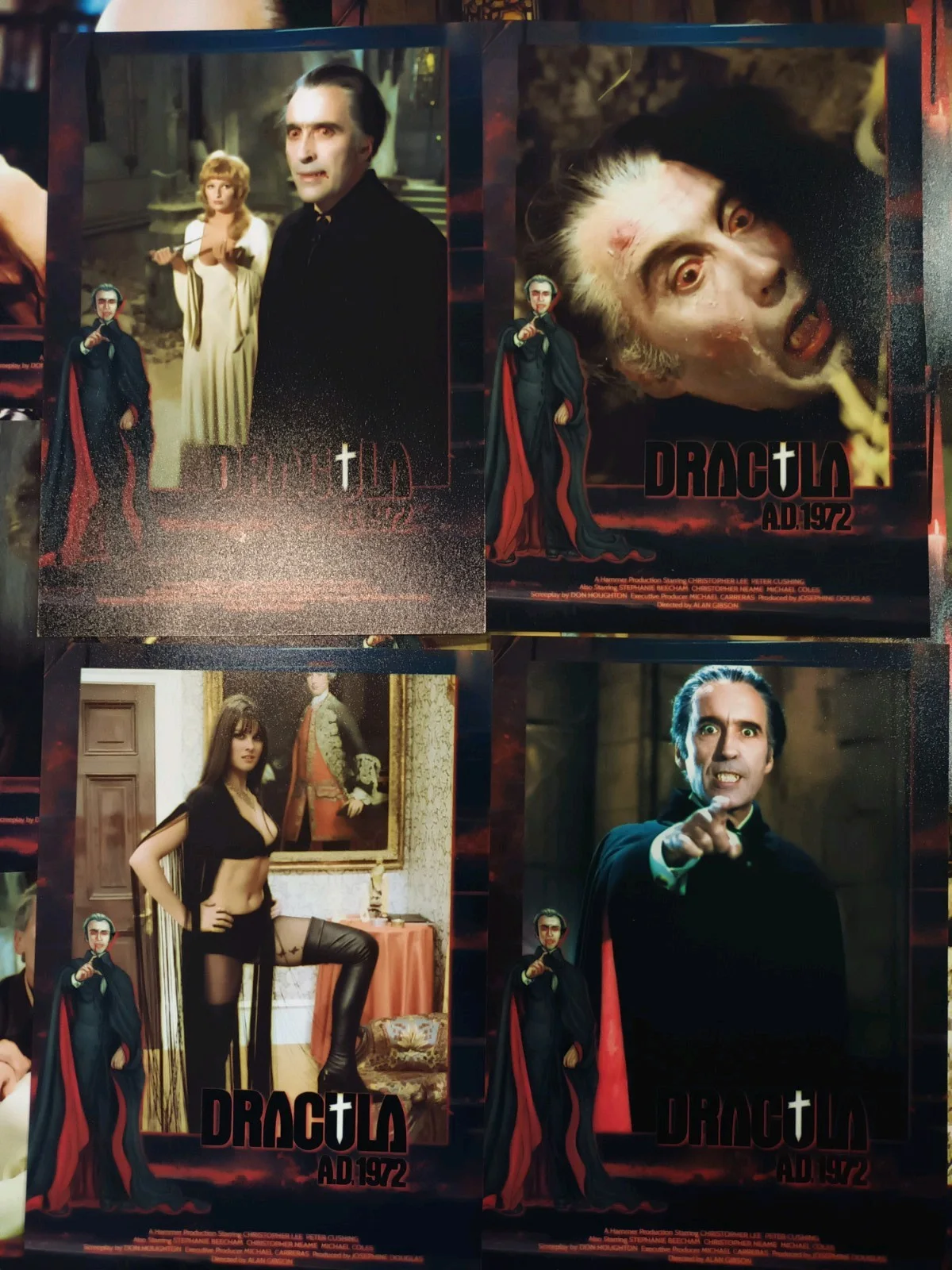 Dracula 1972AD Hammer Horror. 12 Glossy 7x5ins Unofficial Lobby Cards. New., image 2
