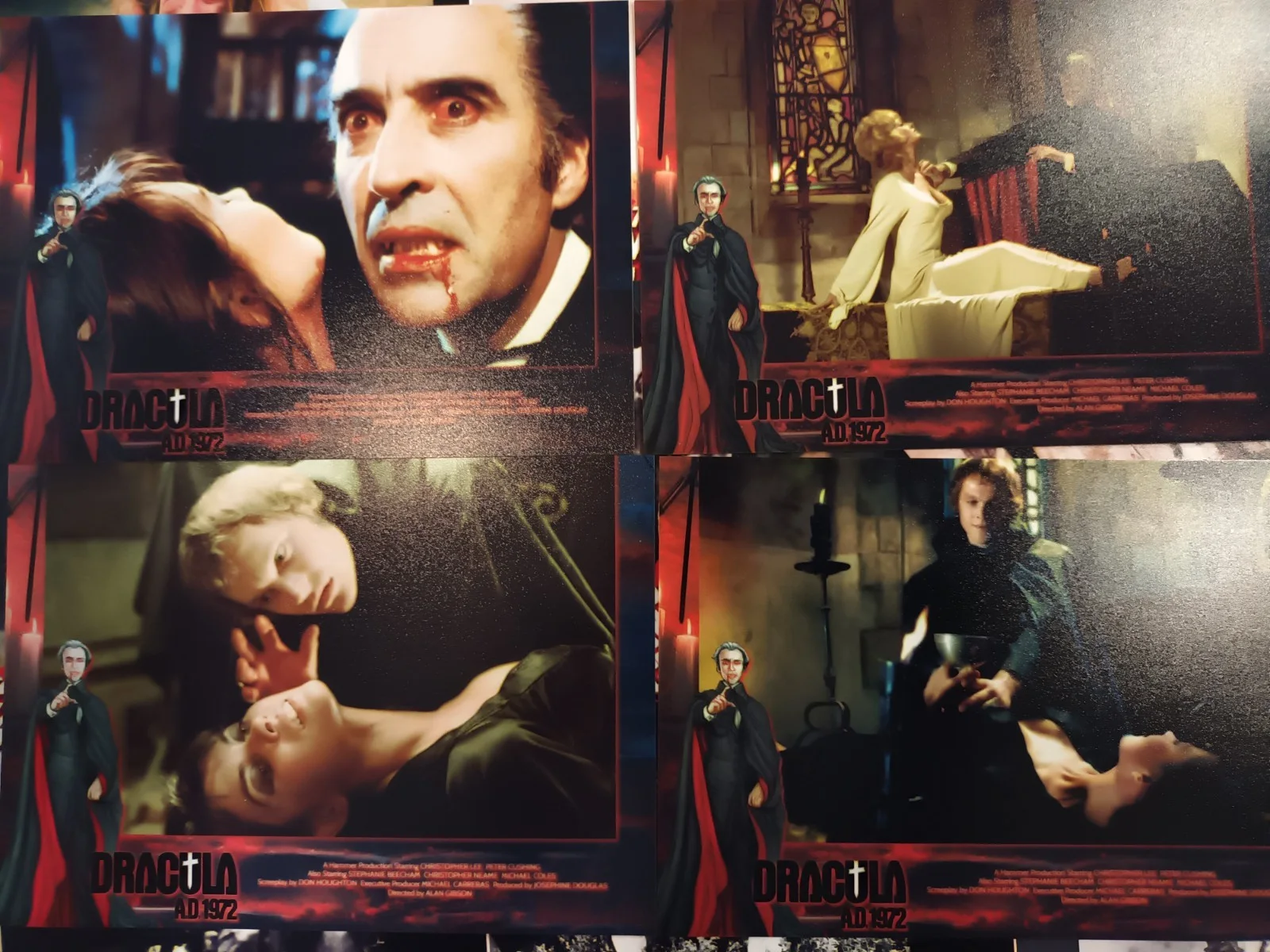 Dracula 1972AD Hammer Horror. 12 Glossy 7x5ins Unofficial Lobby Cards. New., image 4