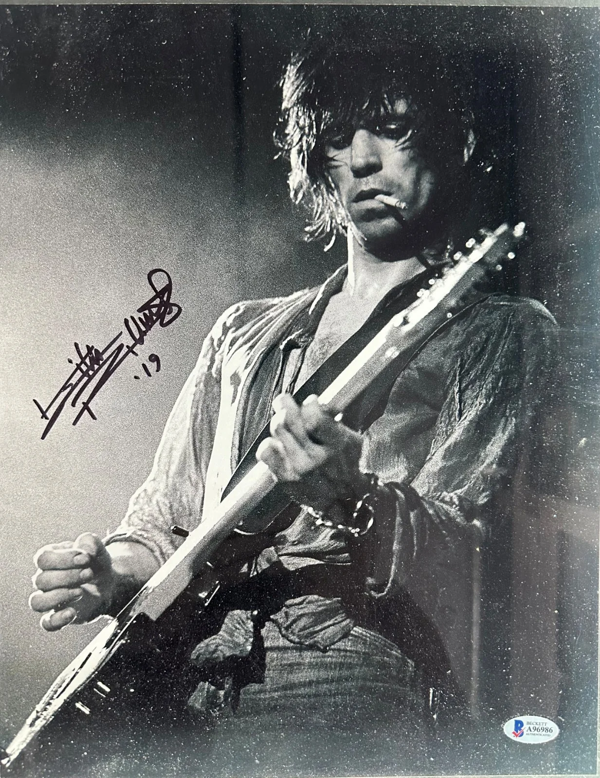 Keith Richards autographed 11x14 photo custom frame with LED, image 3
