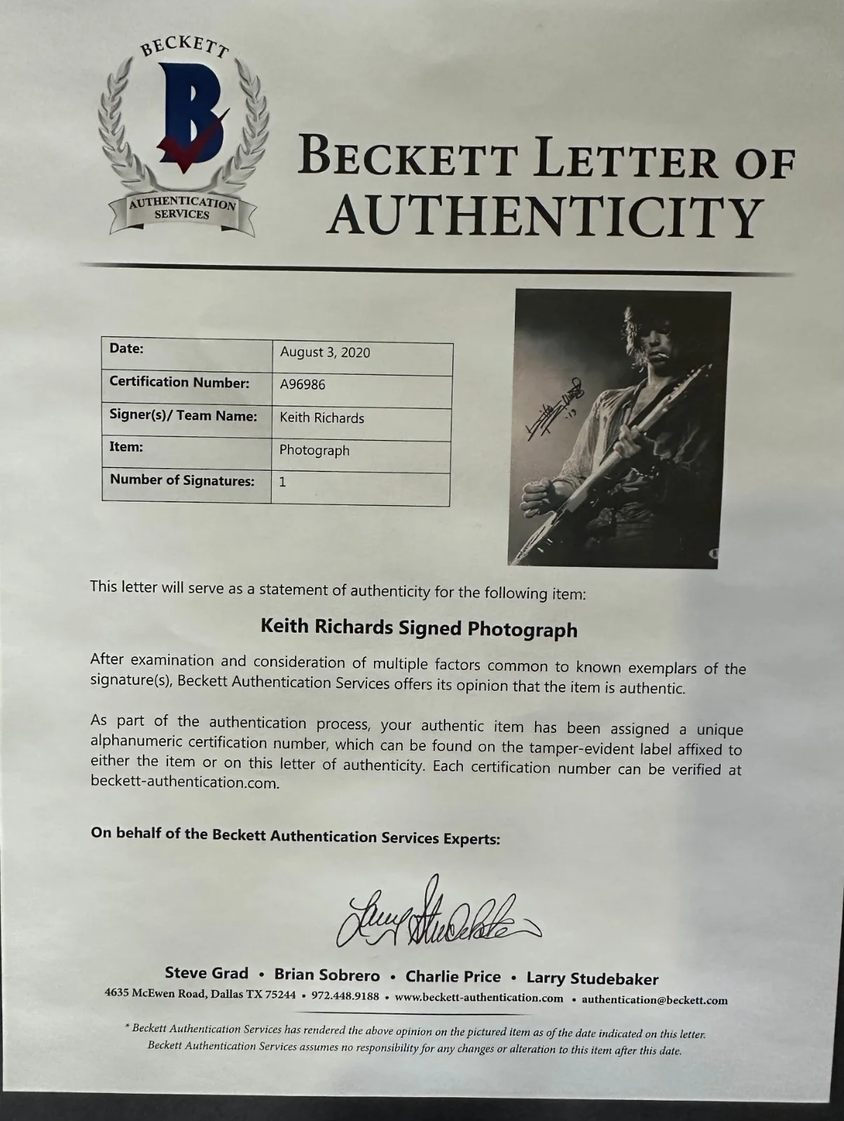 Keith Richards autographed 11x14 photo custom frame with LED, image 5