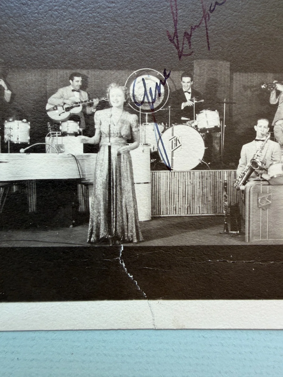 Jazz / Drum god GENE KRUPA signed circa 1930s photograph with his band, image 3