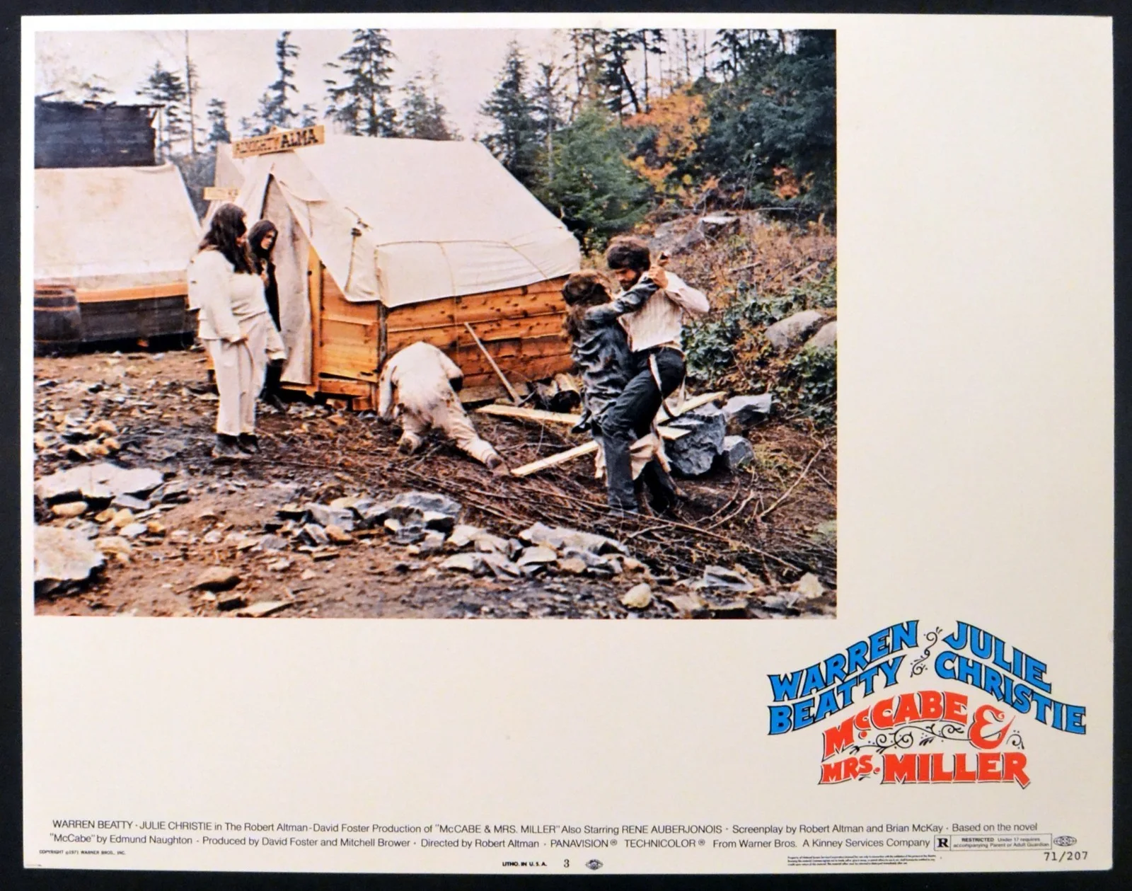 McCABE AND MRS MILLER 1971 Warren Beatty, Julie Christir 3 LOBBY CARDS, изображение 2