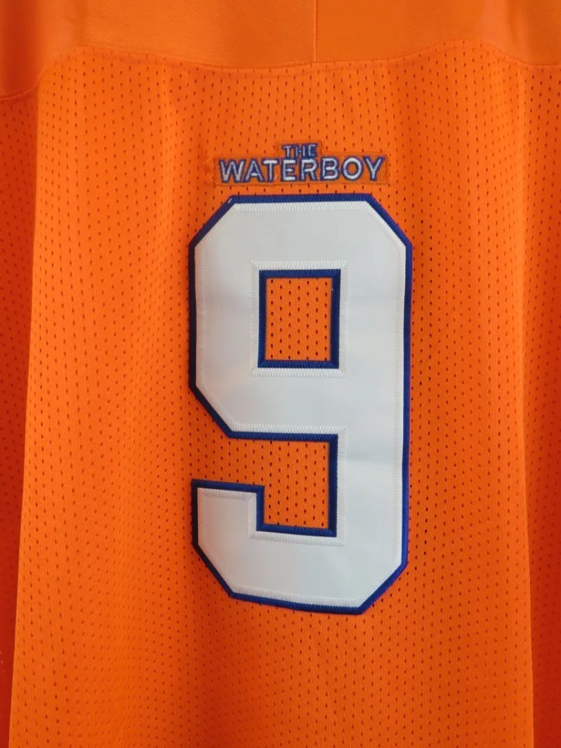 The Waterboy Bobby Boucher #9 Bourbon Bowl 50th Anniversary Jersey Orange, image 5