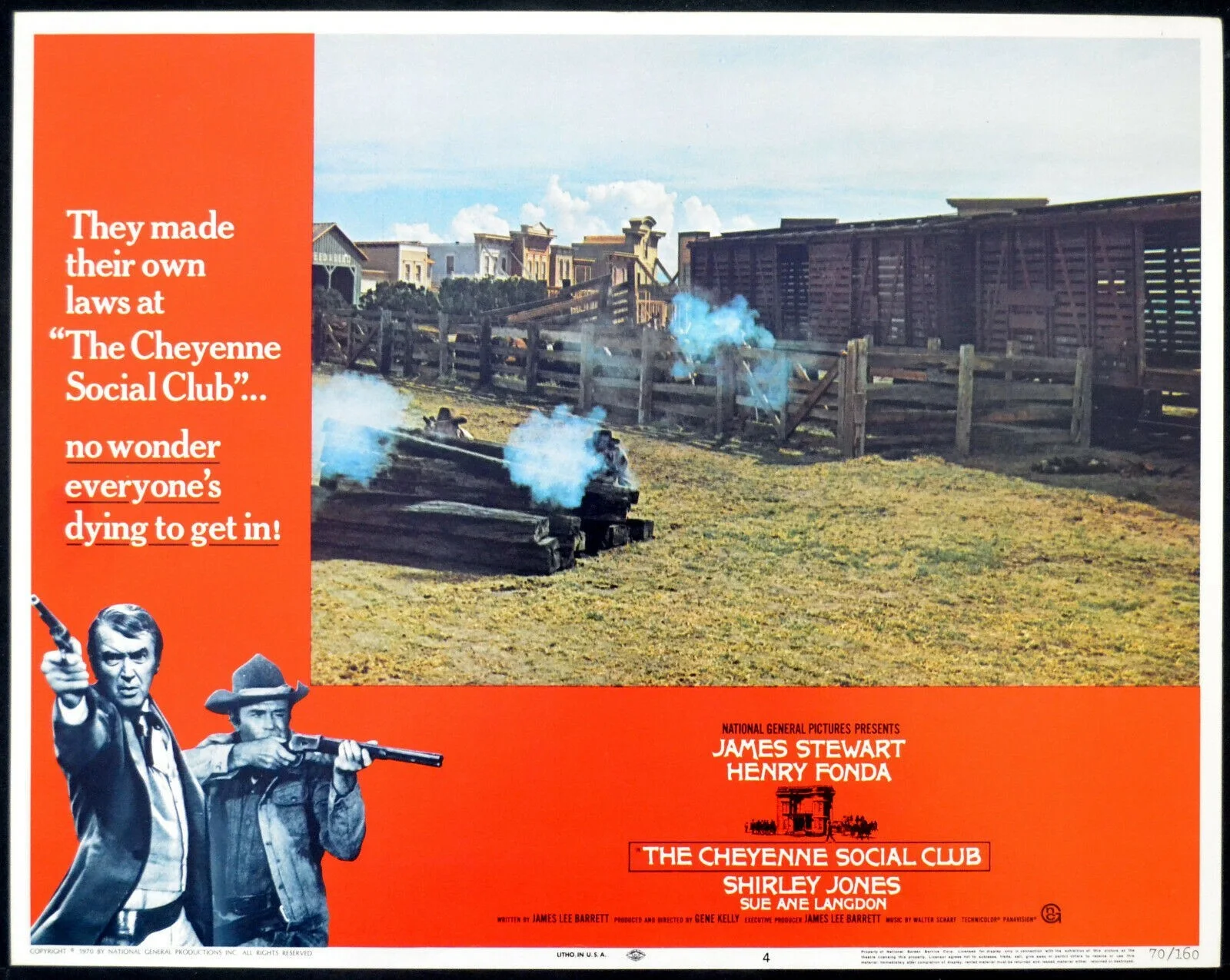 CHEYENNE SOCIAL CLUB 1970 James Stewart, Henry Fonda 2 LOBBY CARDS, изображение 2