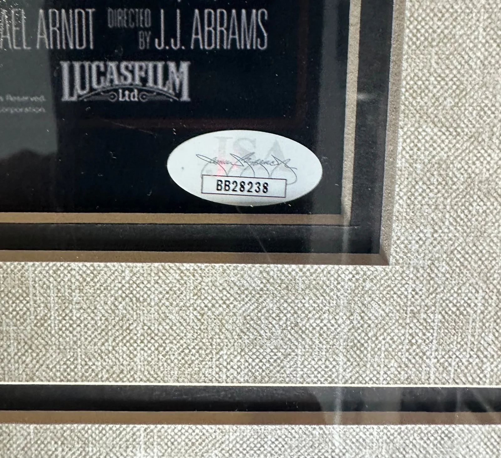 Harrison Ford, Carrie Fisher, John Williams, J.J. Abrams — STAR WARS: THE FORCE AWAKENS MOVIE POSTER Cast signed JSA COA, image 3