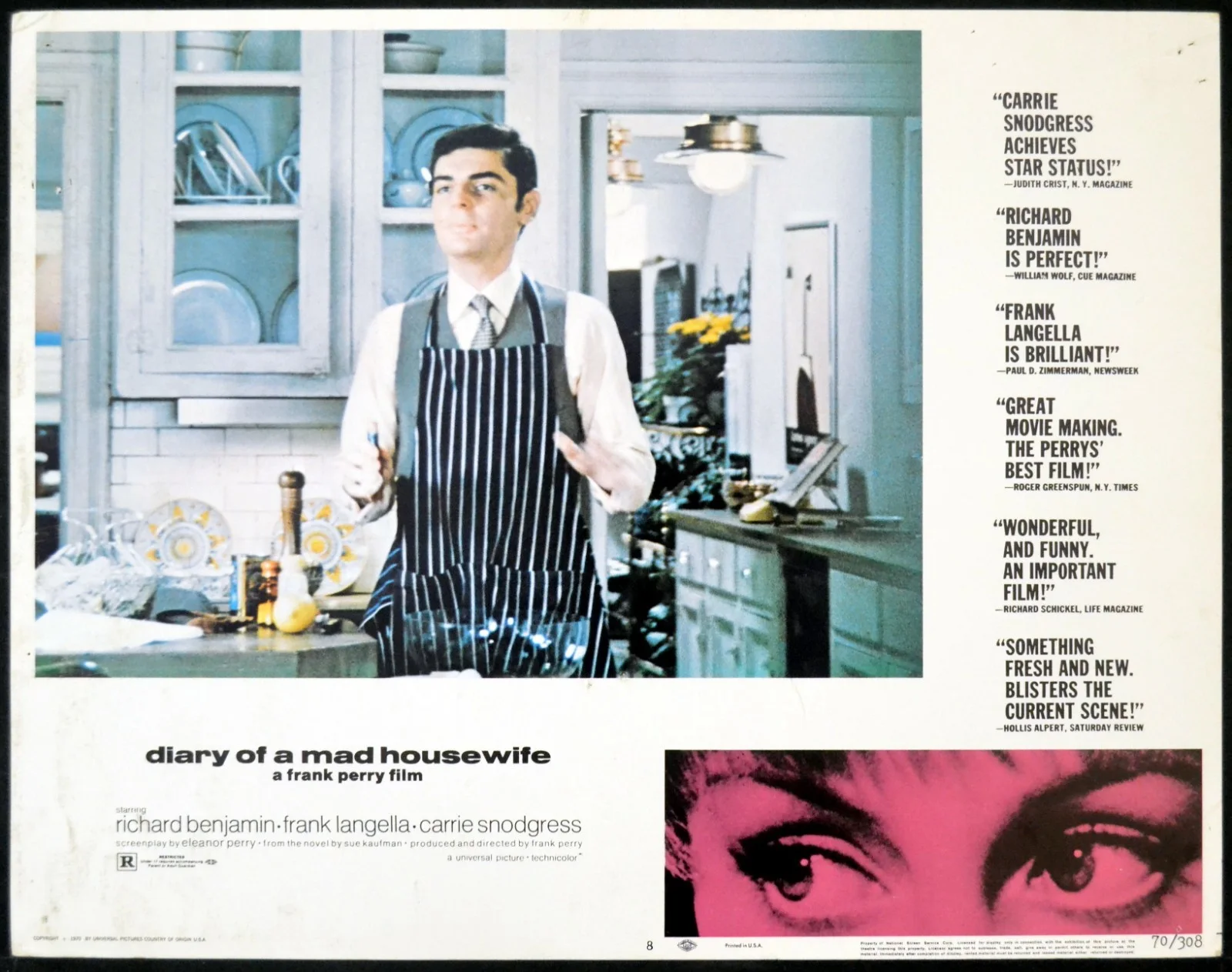 DIARY OF A MAD HOUSEWIFE 1970 Carrie Snodgress, Richard Benjamin 6 LOBBY CARDS, изображение 3