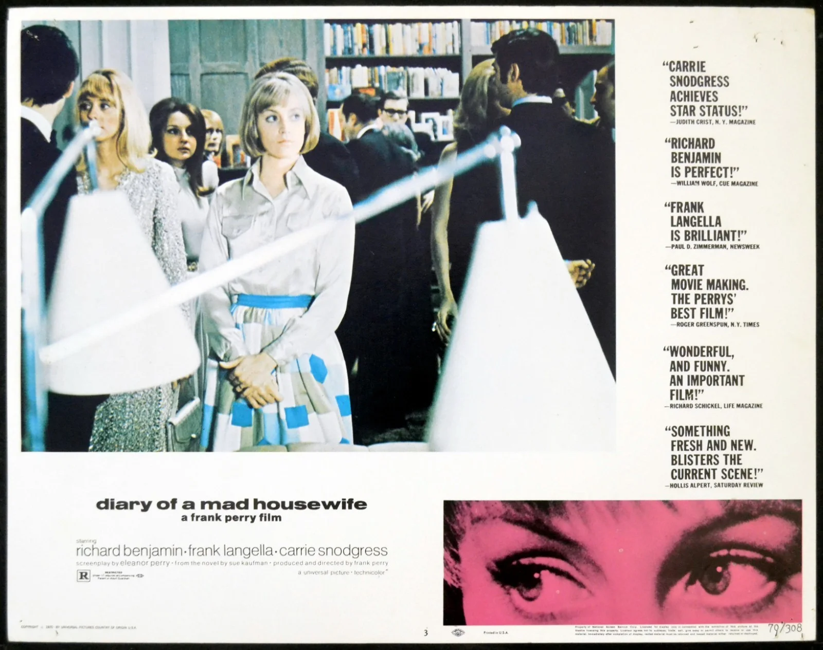 DIARY OF A MAD HOUSEWIFE 1970 Carrie Snodgress, Richard Benjamin 6 LOBBY CARDS, изображение 4