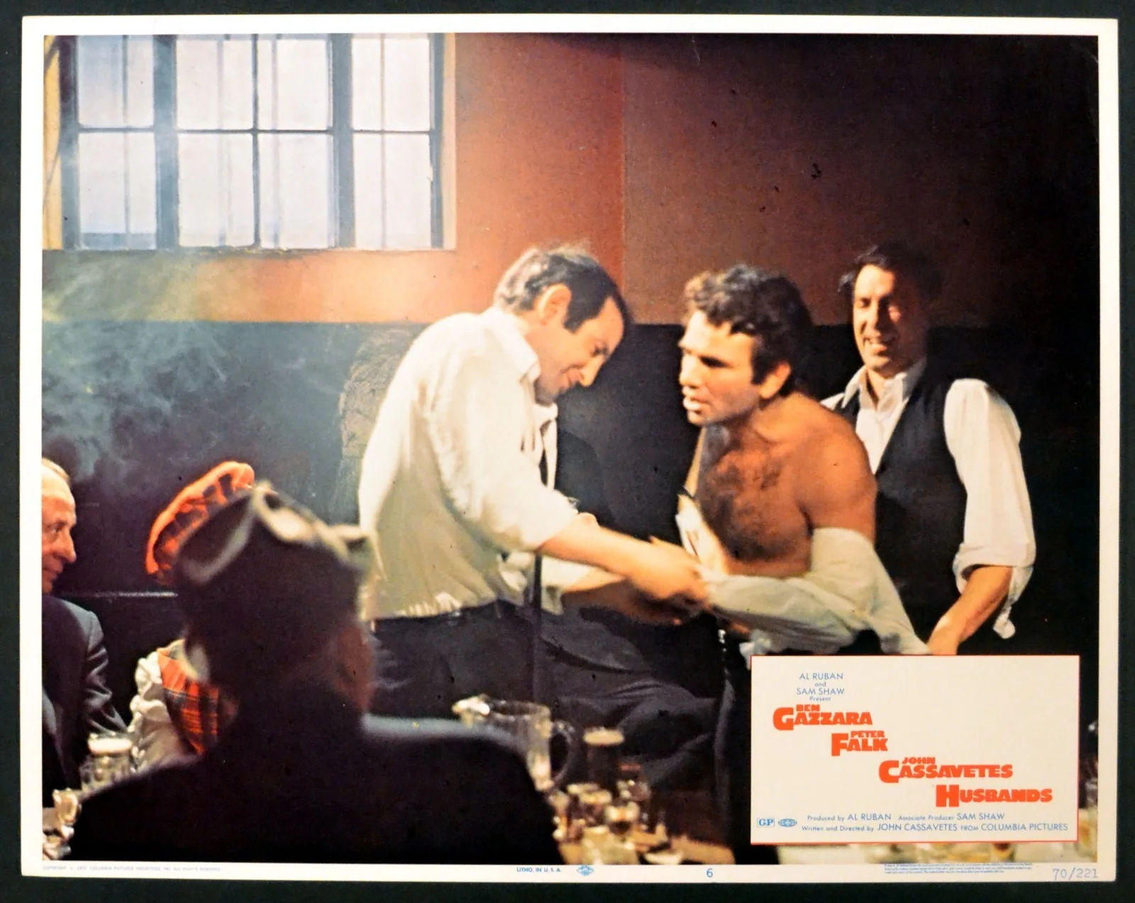 HUSBANDS 1970 Peter Falk, Ben Gazzara - John Cassavetes 2 LOBBY CARDS, image 2