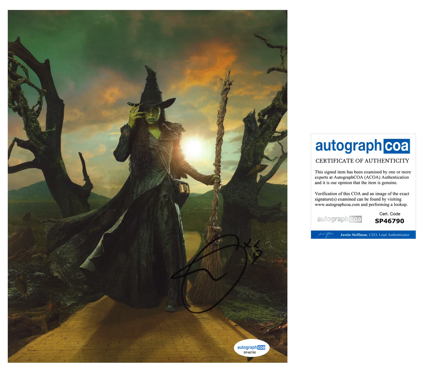 Cynthia Erivo Wicked Autographed Signed 8x10 Photo ACOA, изображение 2