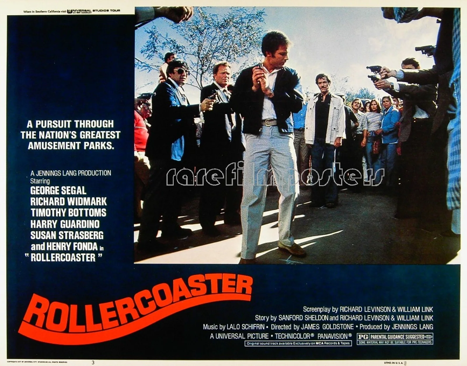 ROLLERCOASTER 1977 Timothy Bottoms, George Segal 4 LOBBY CARDS, image 3