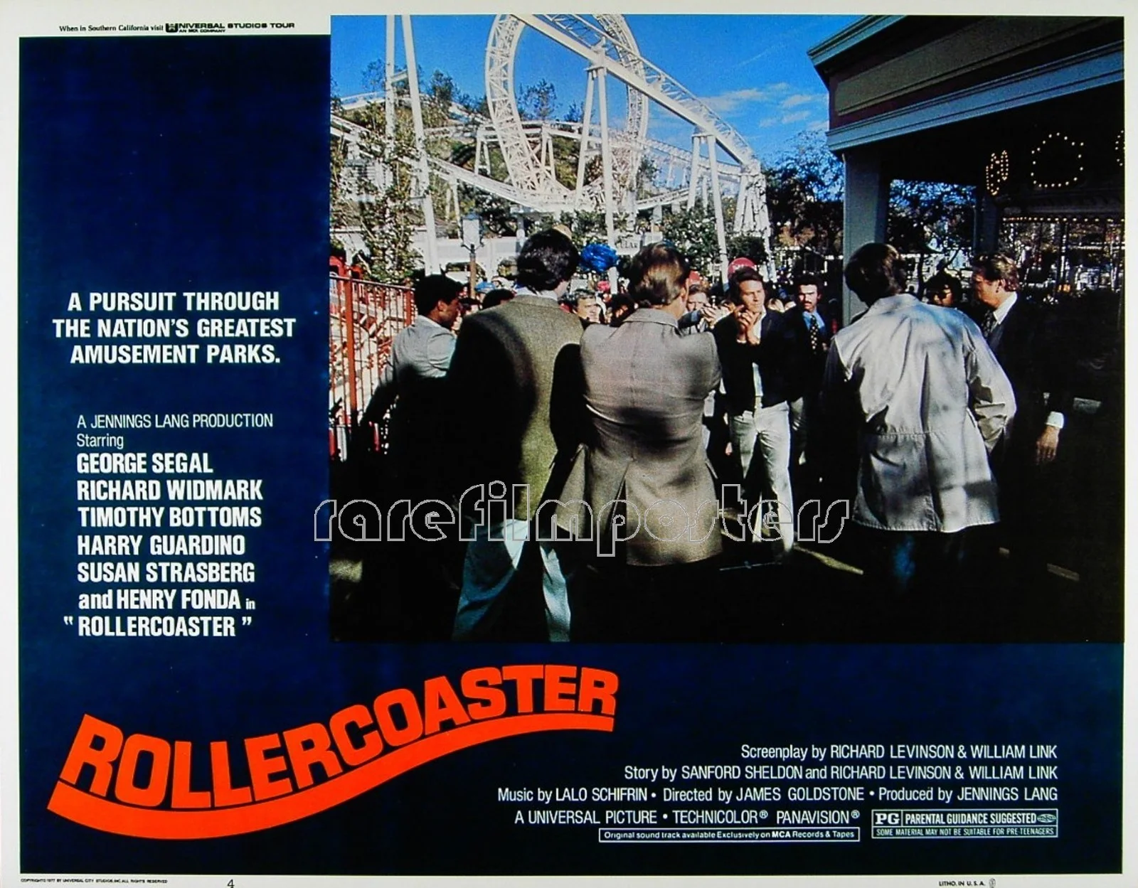 ROLLERCOASTER 1977 Timothy Bottoms, George Segal 4 LOBBY CARDS, image 4