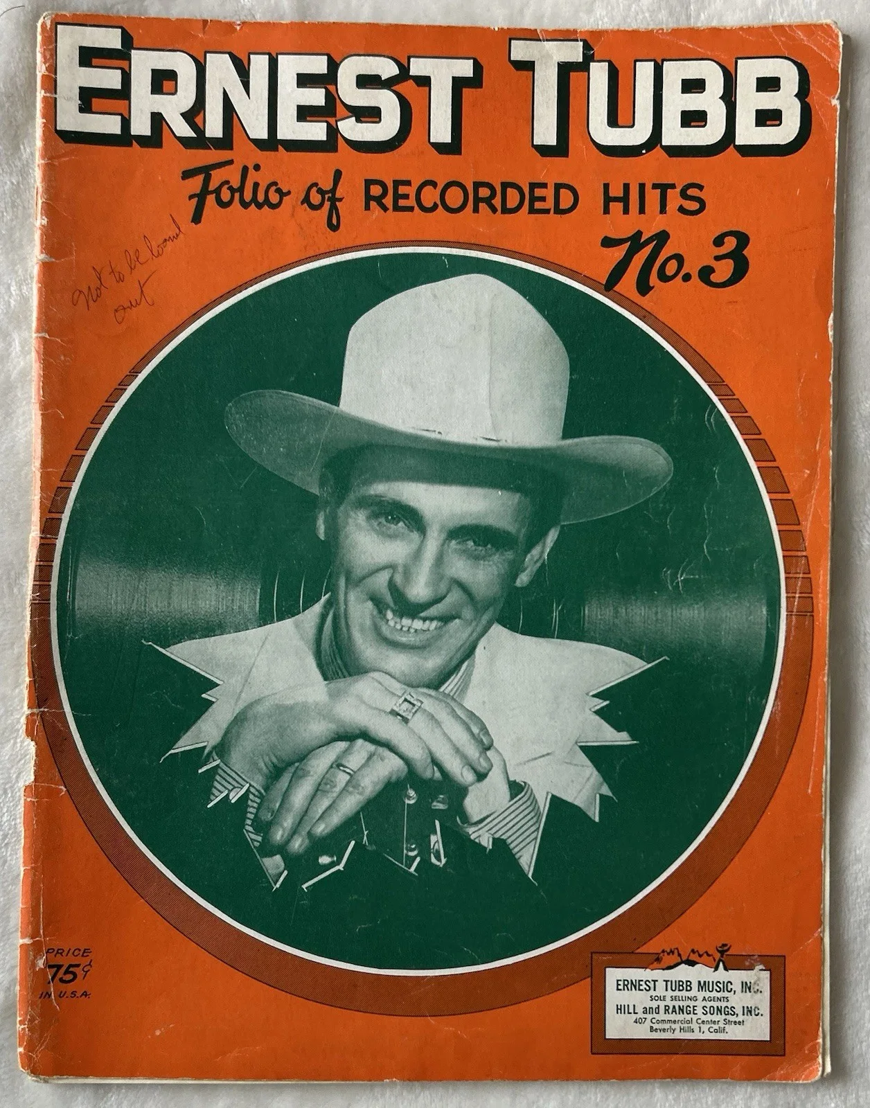 Ernest Tubb, Autographed B&W 8" x 10" and Two Vintage Music Books, Guaranteed, изображение 5