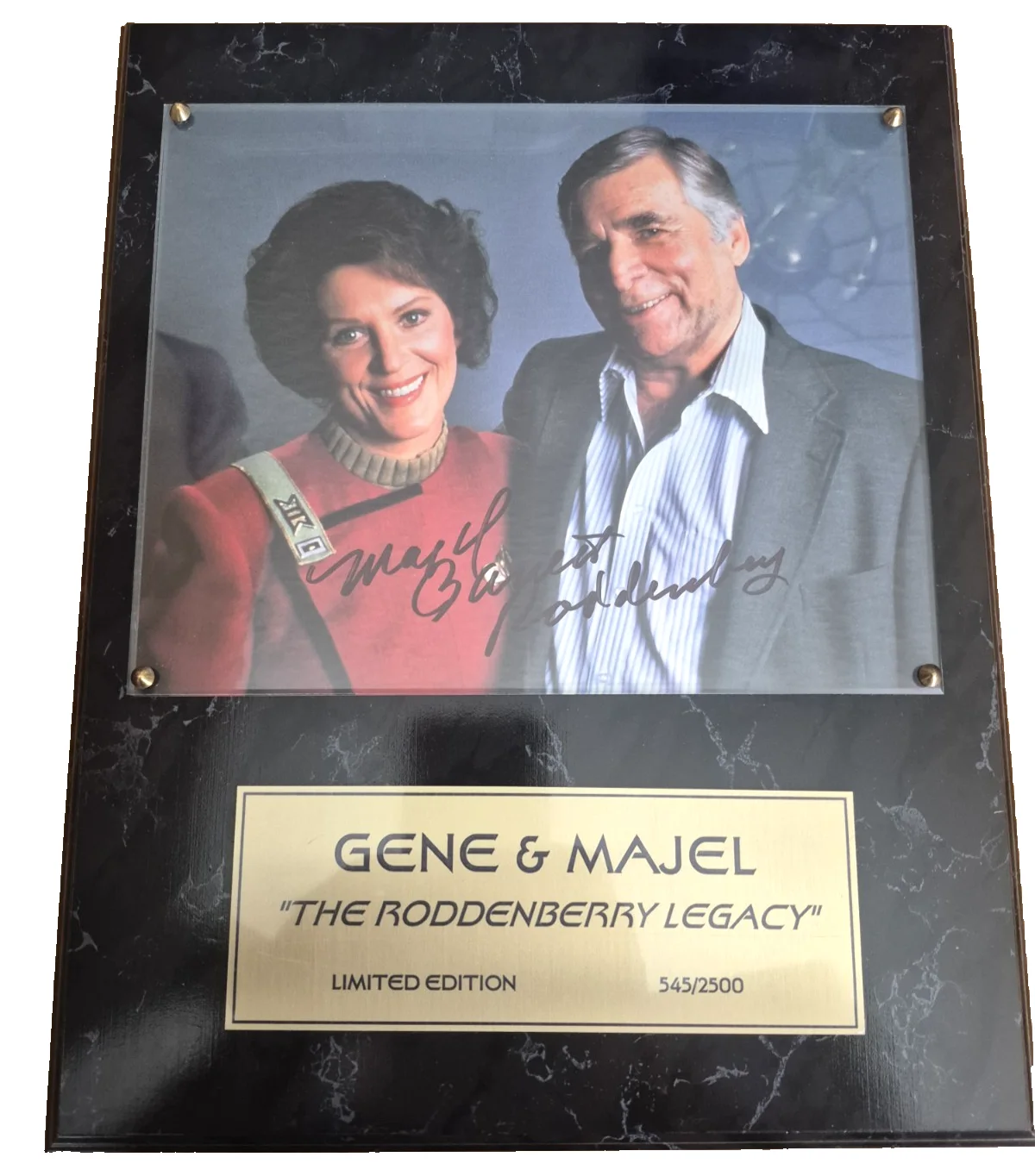 Gene Roddenberry — Gene & Majel "The Roddenberry Legacy" Autographed Photo No. 545/2500