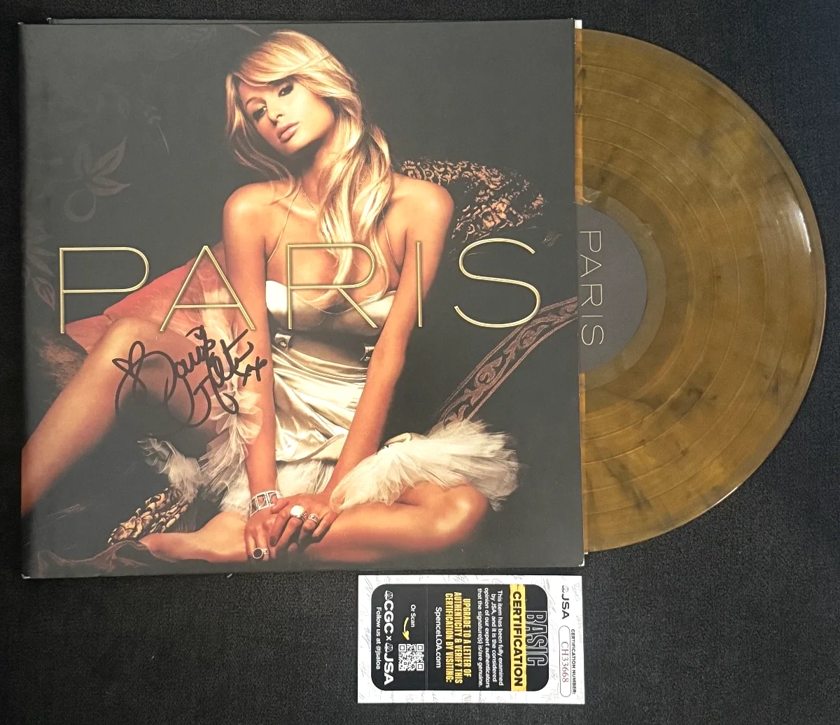 PARIS HILTON Authentic Hand Signed "PARIS" Colored Vinyl Record JSA COA, image 3