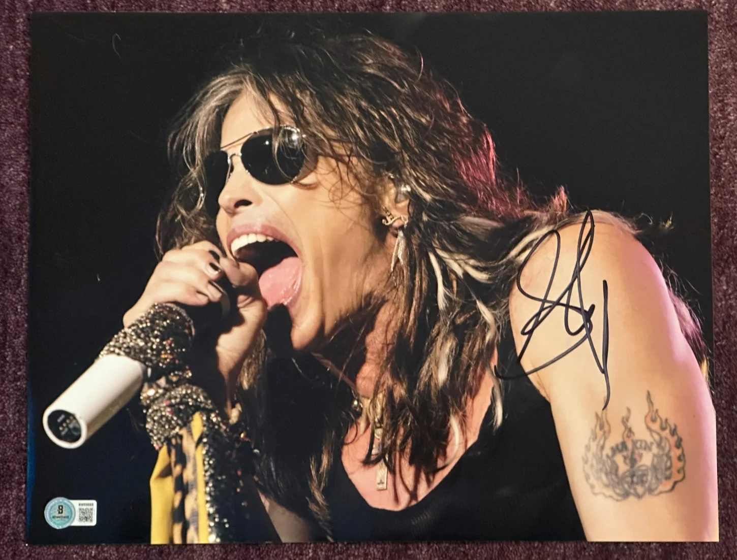 STEVEN TYLER — STEVEN TYLER Signed AEROSMITH CONCERT 11x14 PHOTO Beckett (BAS) Authenticated