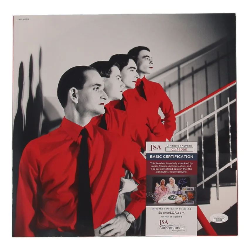 Framed Ralf Hutter Signed Kraftwerk The Man Machine Vinyl Record Album JSA coa, изображение 3