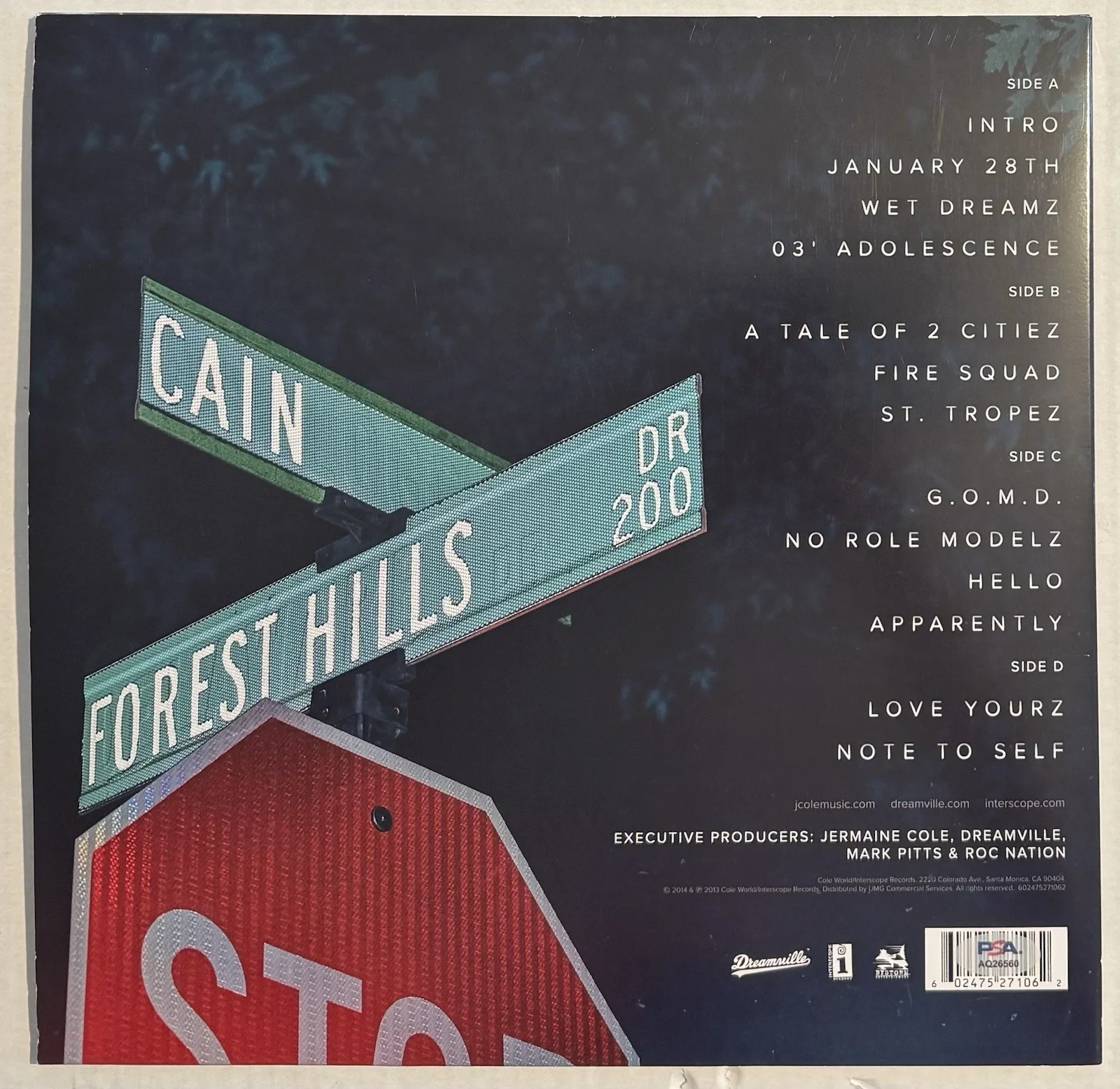 J. Cole Signed Autographed Vinyl LP “2014 Forest Hills Drive” PSA/DNA Authentic, image 3