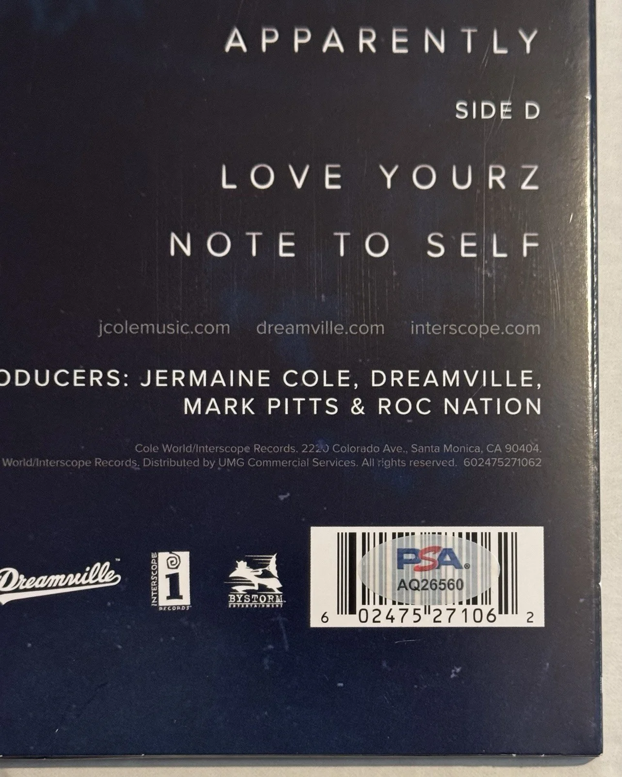 J. Cole Signed Autographed Vinyl LP “2014 Forest Hills Drive” PSA/DNA Authentic, image 4