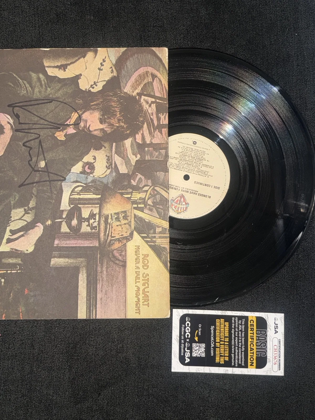 ROD STEWART Authentic Hand Signed "NEVER A DULL MOMENT" Vinyl Record JSA COA, image 4