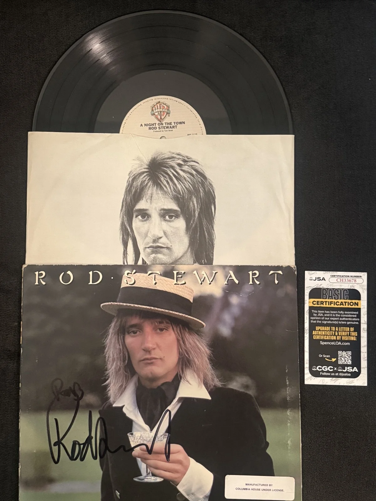 ROD STEWART Authentic Hand Signed "A NIGHT ON THE TOWN" Vinyl Record JSA COA, image 3