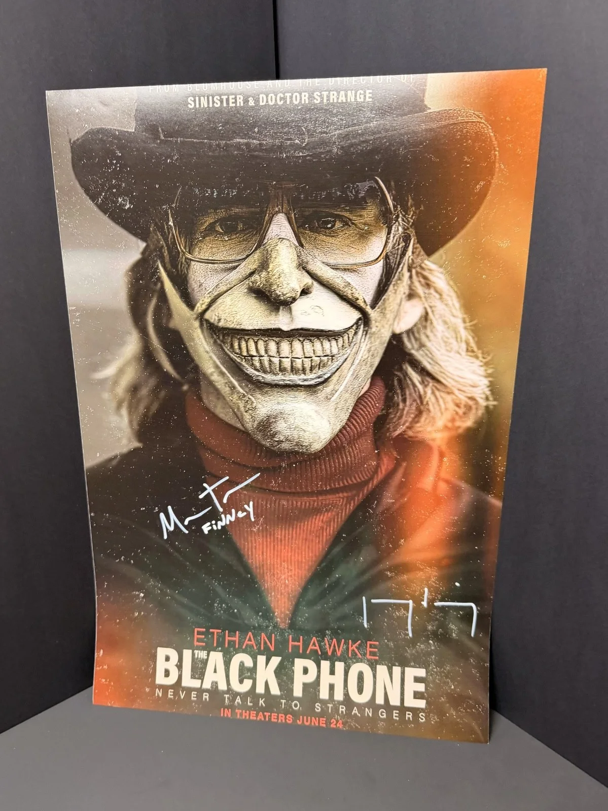 mason thames and Jeremy davies — The black phone 12x18 cast signed by: mason thames “finny” & Jeremy Davies