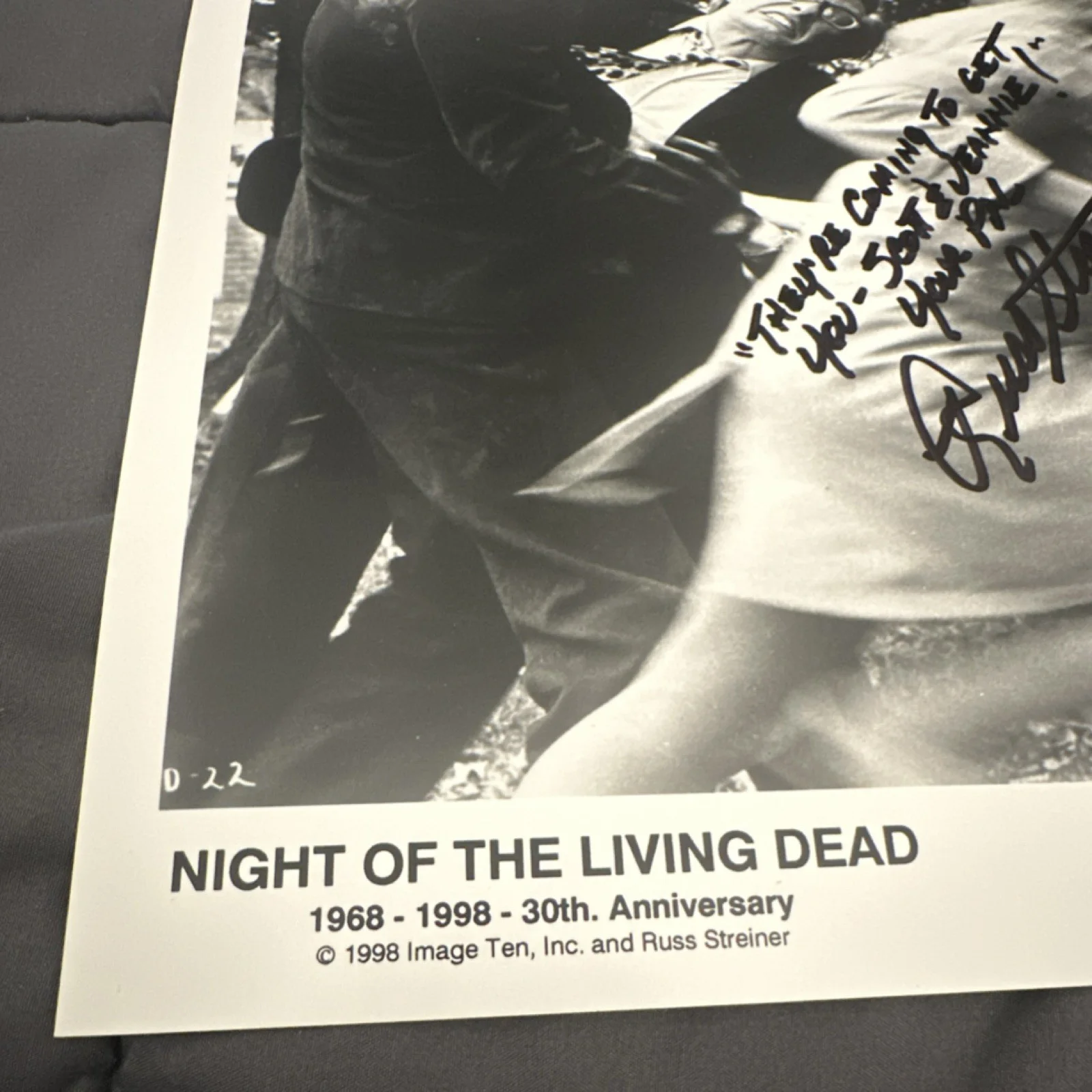Russ Streiner — Original Signed Photo Russ Streiner Night of the Living Dead 8x10 Autographed, изображение 3