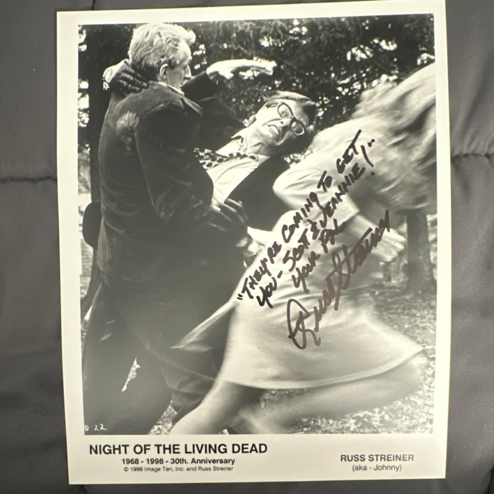 Russ Streiner — Original Signed Photo Russ Streiner Night of the Living Dead 8x10 Autographed, изображение 5