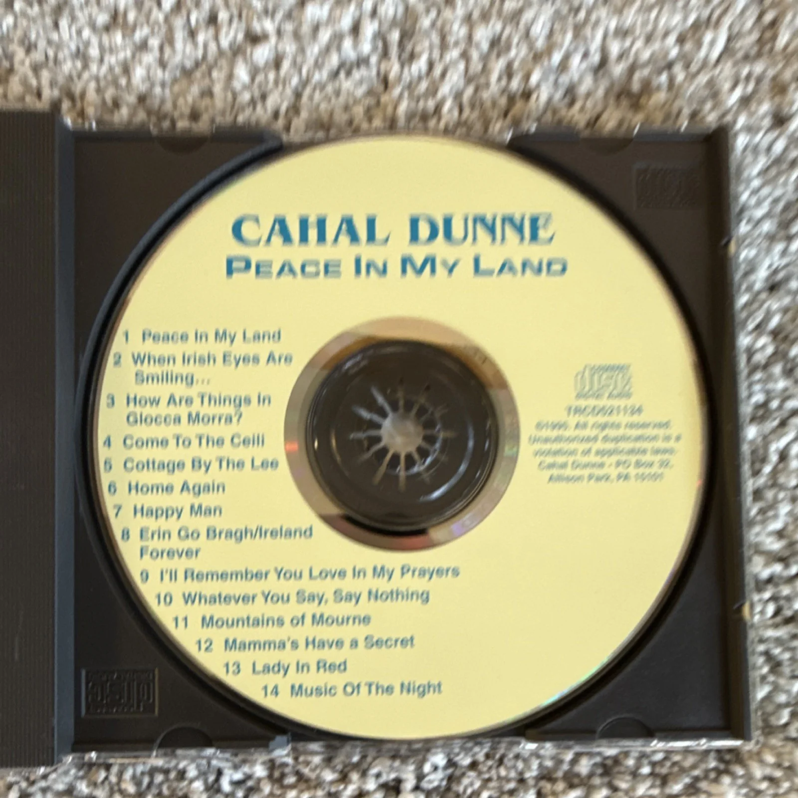 Cahal Dunne Peace In My Land Original Autographed Music CD & Booklet - Signed, image 3