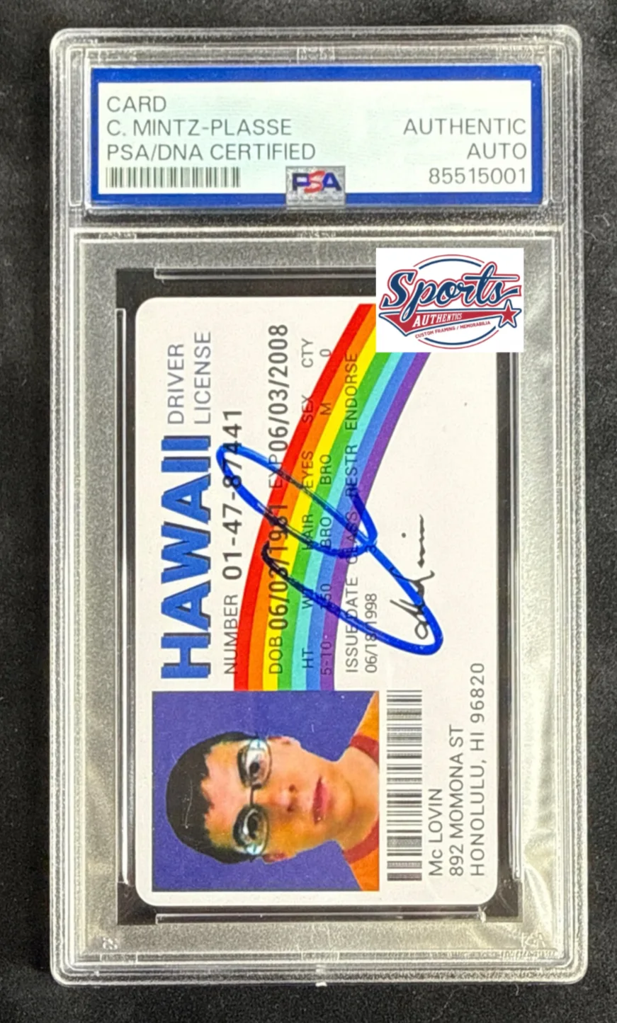 Christopher Mintz — Christopher Mintz Signed Superbad McLovin-Fake ID PSA 85515001