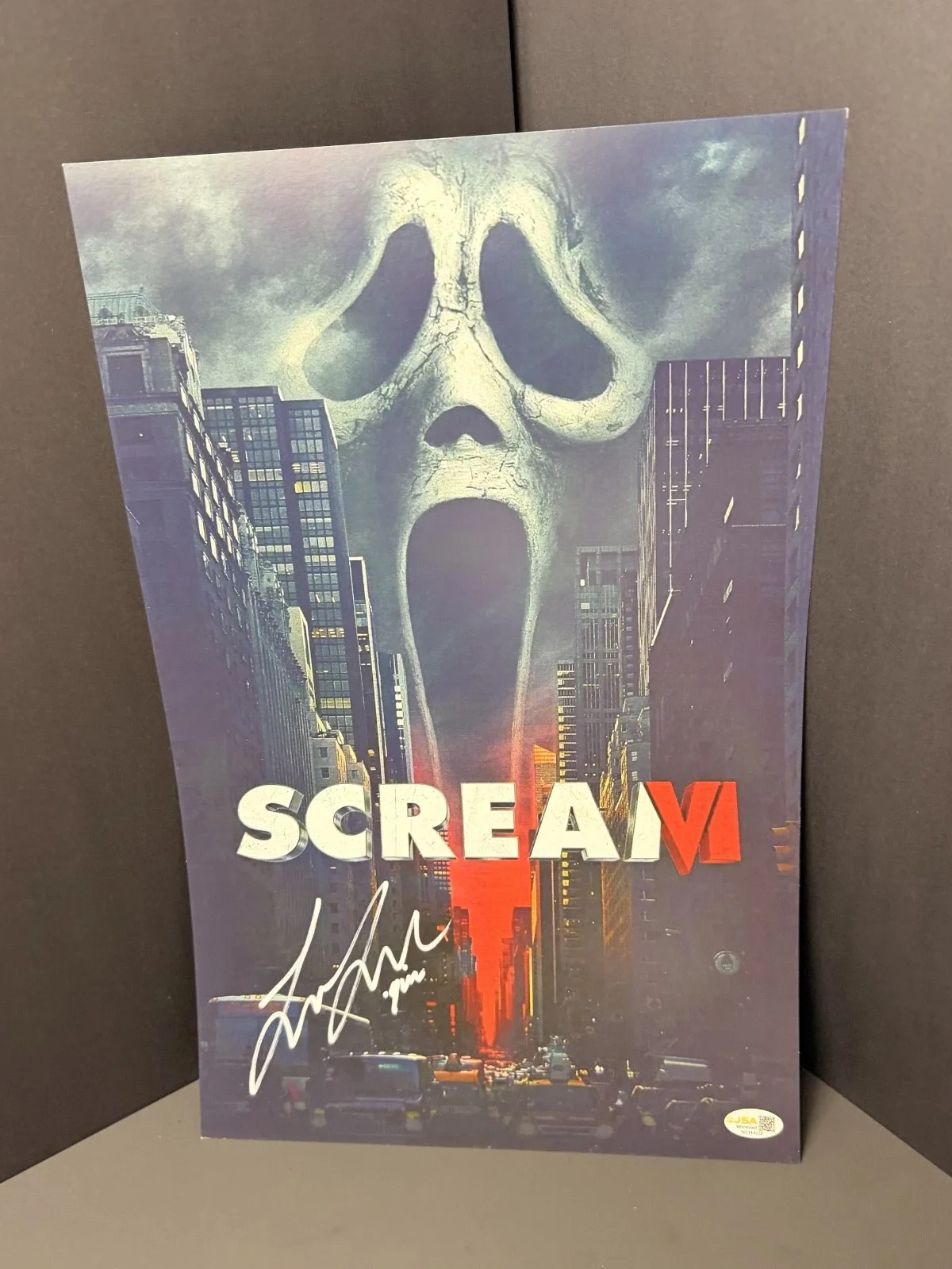 liana liberato — Liana liberato “scream 6” signed 11x17 w/ CN: “quinn” & JSA(witness)-COA