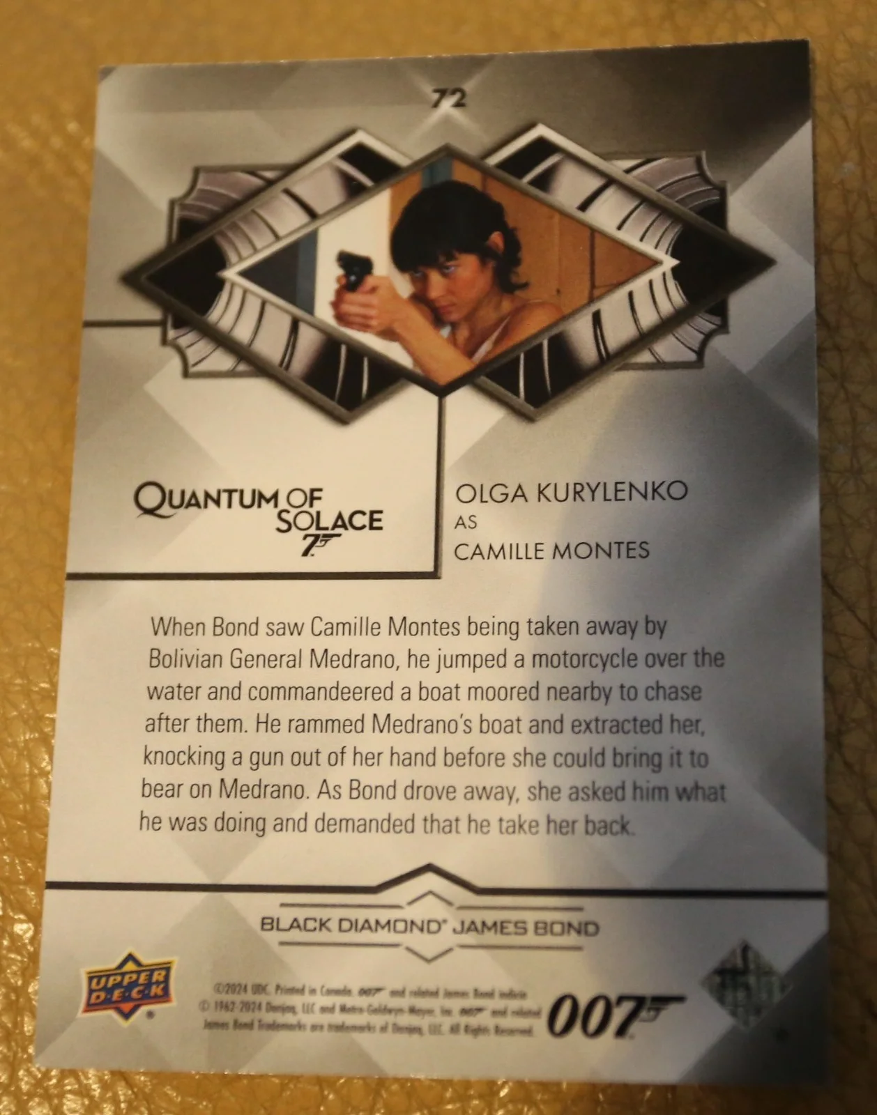 JAMES BOND NUMBER 165 of 199 OLGA KURYLEMKO CAMILLE BLACK DIAMOND TRADING CARD, изображение 2