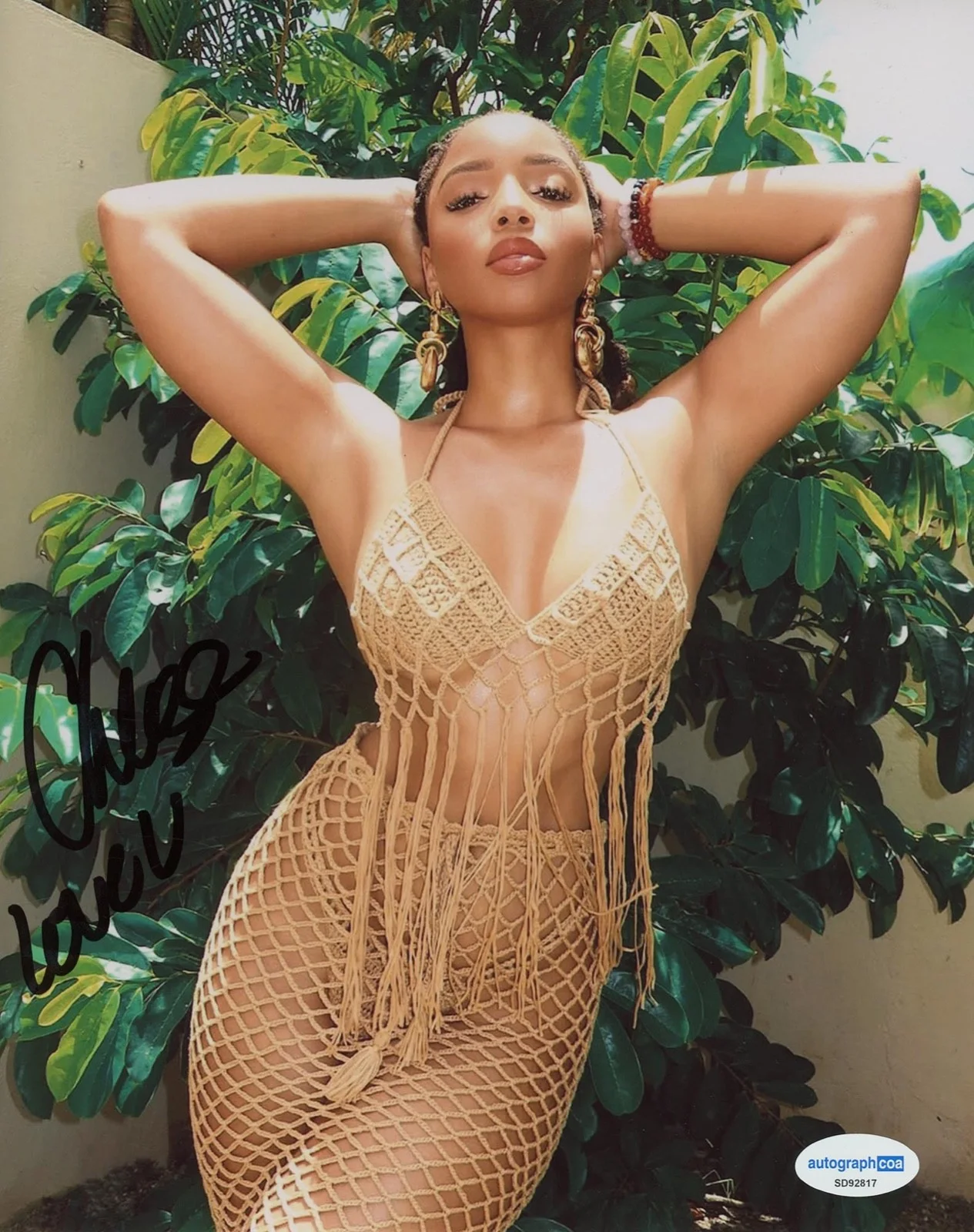 Chloe Bailey — Chloe Bailey signed Auto 8x10 Photo EXT PROOF f SEXY BIKINI Inscription ACOA COA, изображение 5