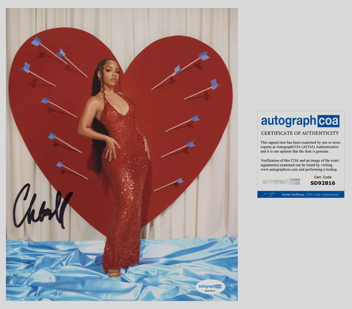Chloe Bailey — Chloe Bailey signed Autograph 8x10 Photo EXACT PROOF e SEXY Red Dress ACOA COA, image 4