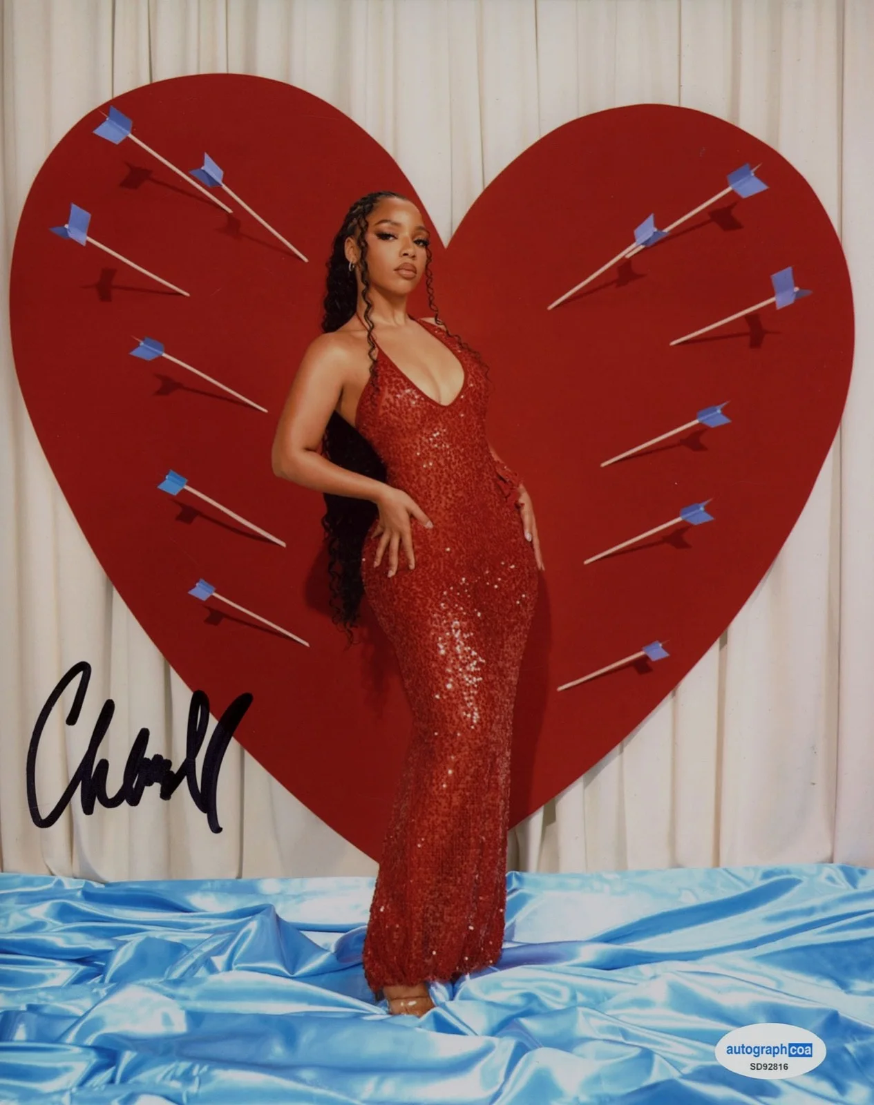 Chloe Bailey — Chloe Bailey signed Autograph 8x10 Photo EXACT PROOF e SEXY Red Dress ACOA COA, image 5