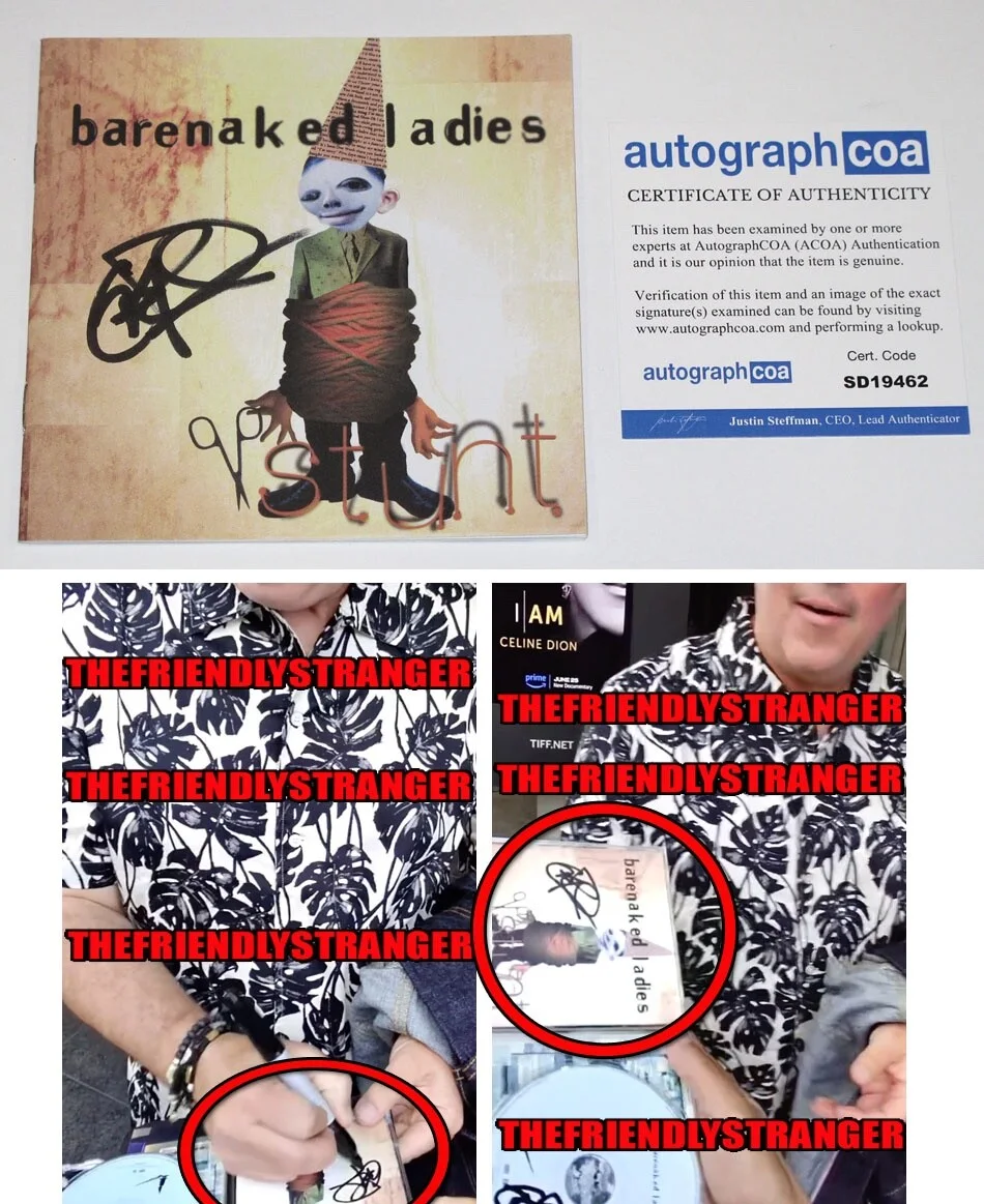 Ed Robertson - Barenaked Ladies — Ed Robertson signed BARENAKED LADIES "Stunt" CD Booklet EXCT PROOF One Week ACOA