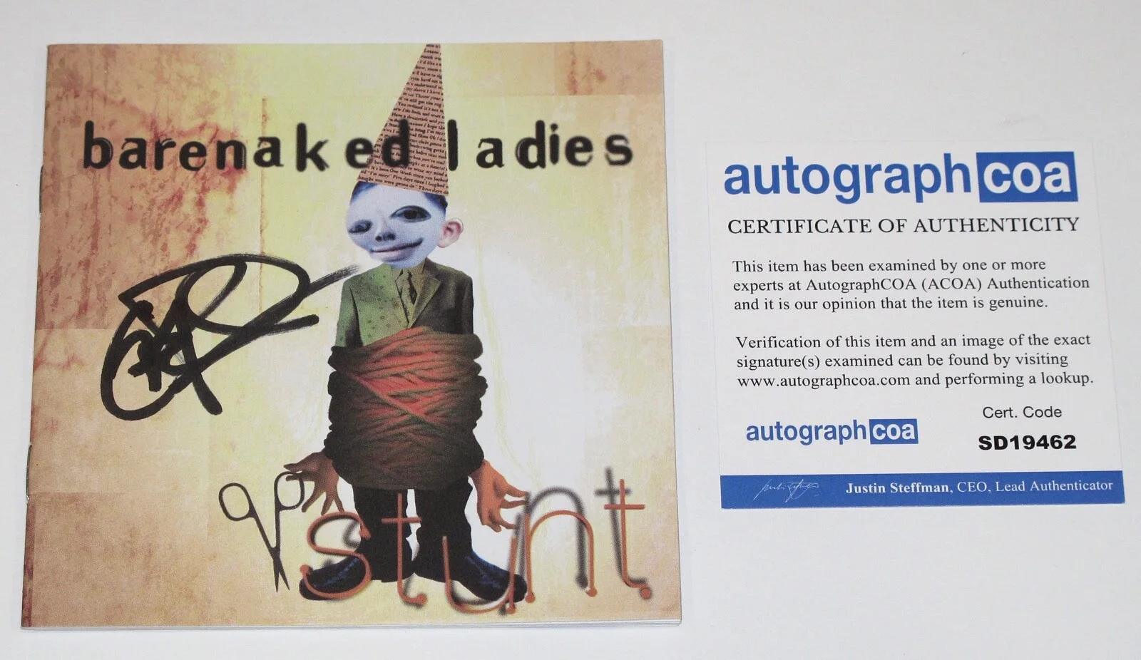 Ed Robertson - Barenaked Ladies — Ed Robertson signed BARENAKED LADIES "Stunt" CD Booklet EXCT PROOF One Week ACOA, изображение 4