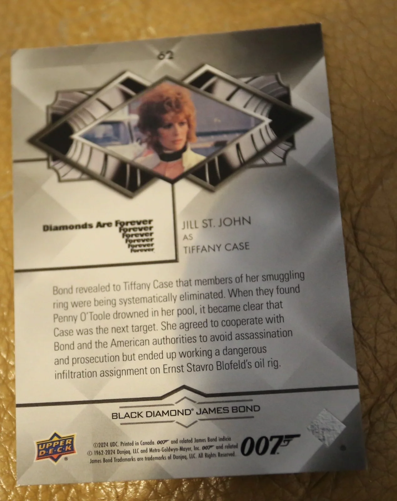 JAMES BOND NUMBER 184 of 199 JILL ST JOHN TIFFANY BLACK DIAMOND TRADING CARD, изображение 2