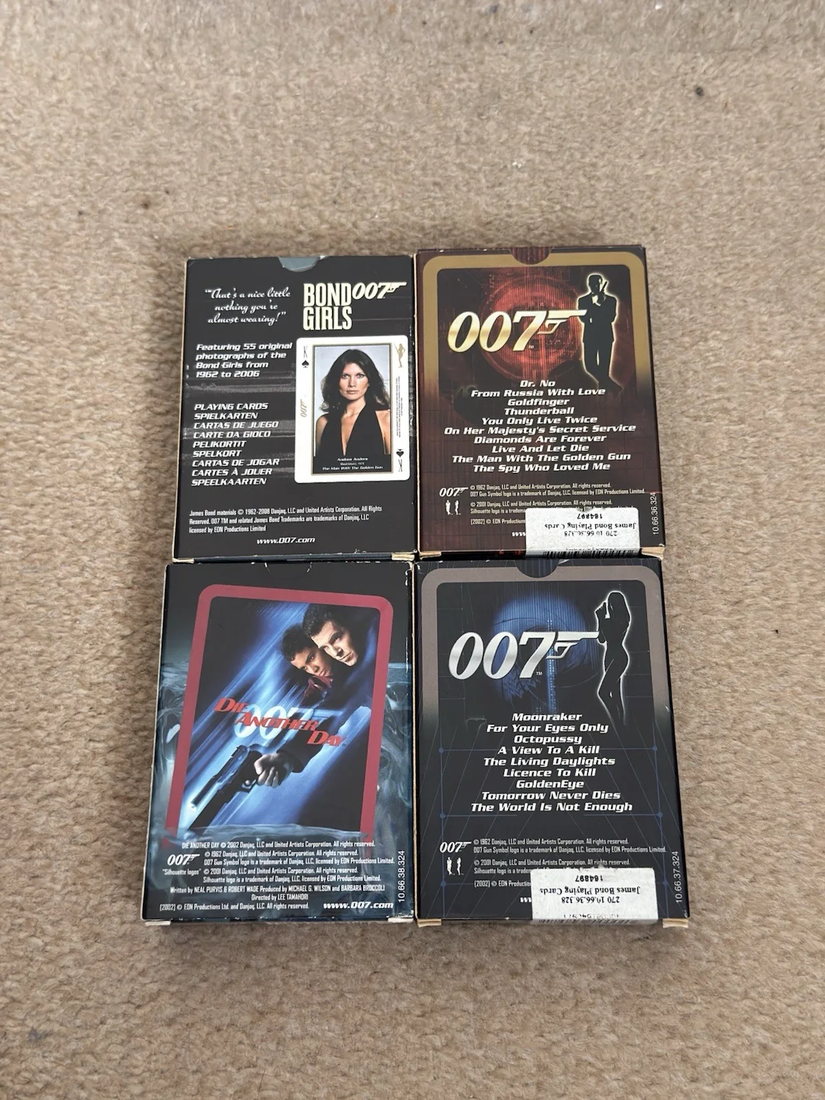 4 x James Bond 007 Cartamundi Playing Cards Bundle Films Bond Girls Pictures, изображение 2