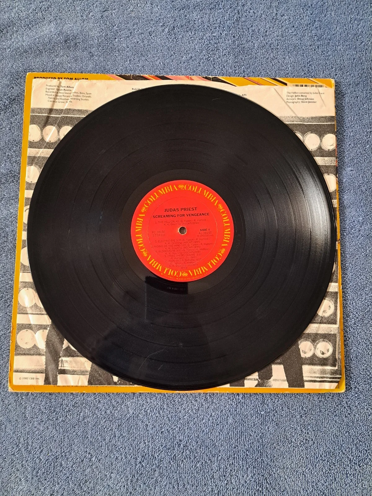 JUDAS PRIEST (ROB HALFORD) SIGNED SCREAMING FOR VENGEANCE LP ALBUM VINYL JSA COA, image 5