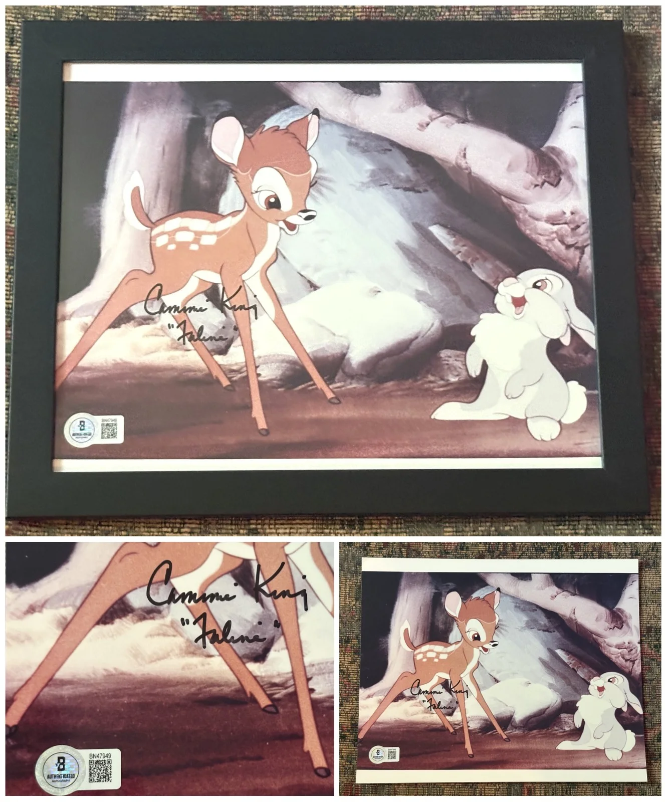 Cammie King — Cammie King (d. 2010) "Faline" Signed 8X10 Color Bambi Photo Beckett Certified