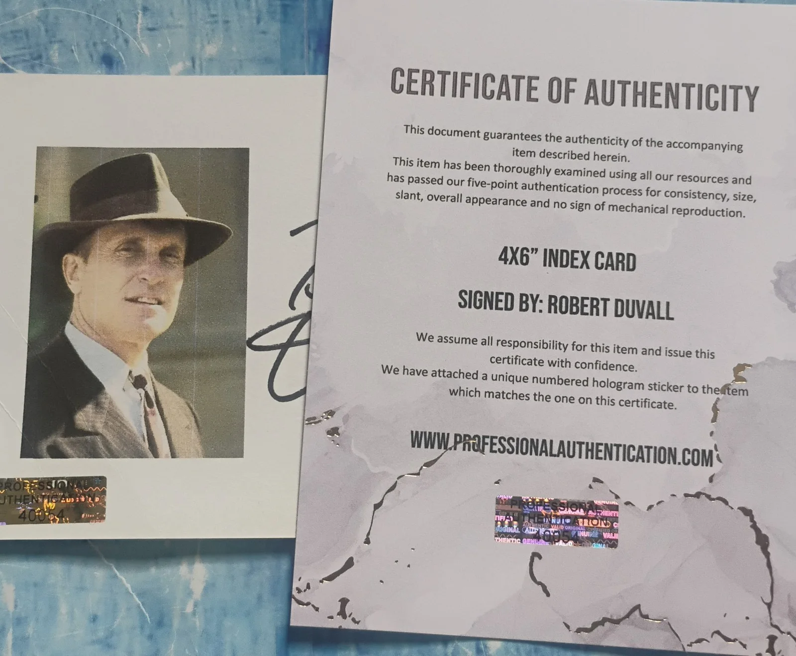 Robert Duvall Hand Signed Autograph Index Card COA - NO US TARIFFS, image 4