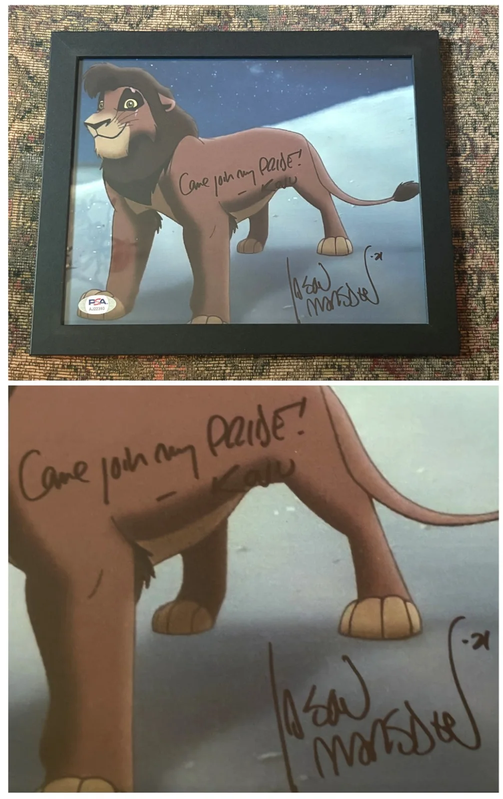 Jason Marsden — Jason Marsden Framed, Signed & Inscribed 8X10 Lion King Photo PSA COA Certified